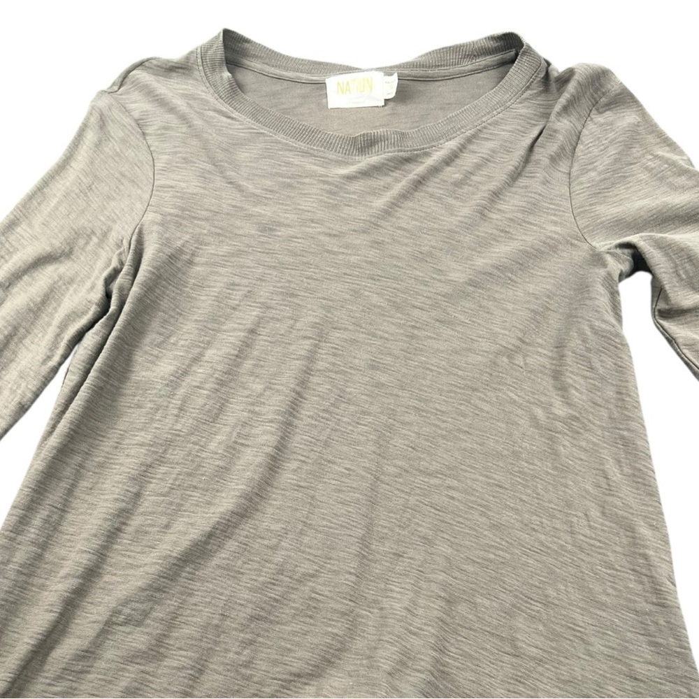 Nation LTD Women's Pale Green Long Sleeve Hi-Low Top In Size S - Picture 3 of 7